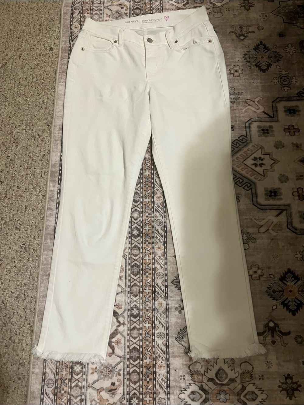 Old Navy White Women's Straight-Leg Jeans 2
